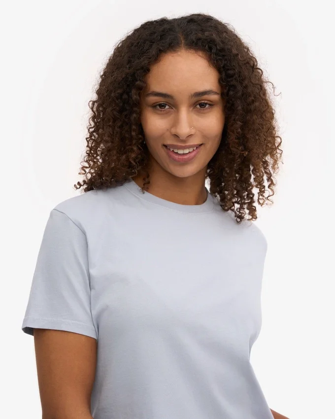 Ekologisk boxig kort T-shirt – polarblå