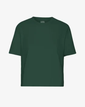 Ekologisk boxig kort T-shirt – smaragdgrön