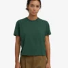 Ekologisk boxig kort T-shirt – smaragdgrön