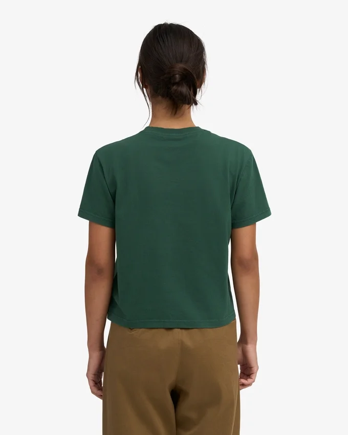 Ekologisk boxig kort T-shirt – smaragdgrön