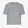 Ekologisk boxig kort T-shirt – stålblå