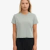 Ekologisk boxig kort T-shirt – stålblå