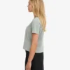 Ekologisk boxig kort T-shirt – stålblå