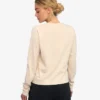 Ekologisk dam-T-shirt med långa ärmar – elfenbensvit