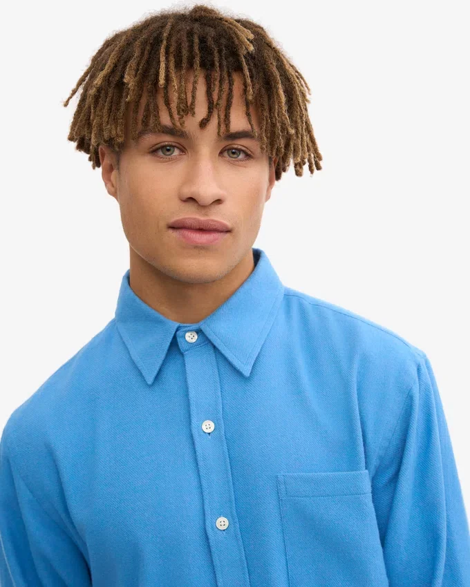 Ekologisk flanellskjorta – Pacific Blue