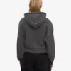 Ekologisk kort hoodie med dragkedja – blekt svart