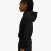 Ekologisk kort hoodie med dragkedja – djupsvart