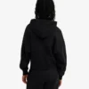 Ekologisk kort hoodie med dragkedja – djupsvart