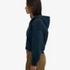 Ekologisk kort hoodie med dragkedja – marinblå