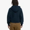 Ekologisk kort hoodie med dragkedja – marinblå