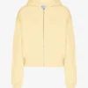 Ekologisk kort hoodie med dragkedja – mjukgul