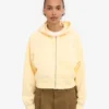 Ekologisk kort hoodie med dragkedja – mjukgul