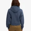 Ekologisk kort hoodie med dragkedja – petrolblå