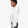 Ekologisk kort hoodie med dragkedja – snömelange