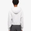 Ekologisk kort hoodie med dragkedja – snömelange
