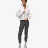 Ekologisk kort hoodie med dragkedja – snömelange