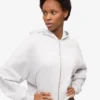Ekologisk kort hoodie med dragkedja – snömelange