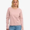 Ekologisk långärmad T-shirt för dam – blekt rosa