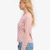 Ekologisk långärmad T-shirt för dam – blekt rosa