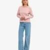 Ekologisk långärmad T-shirt för dam – blekt rosa