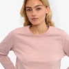 Ekologisk långärmad T-shirt för dam – blekt rosa