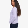Ekologisk långärmad T-shirt för dam – mjuk lavendel