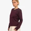 Ekologisk långärmad T-shirt för dam – oxblodsröd