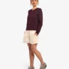 Ekologisk långärmad T-shirt för dam – oxblodsröd