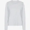 Ekologisk långärmad T-shirt för dam – Snow Melange