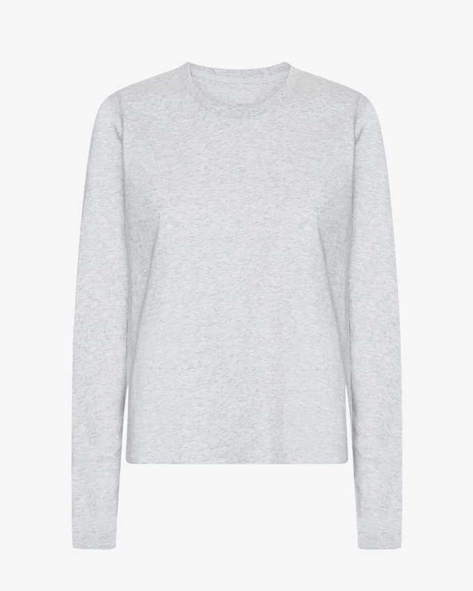 Ekologisk långärmad T-shirt för dam – Snow Melange