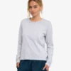 Ekologisk långärmad T-shirt för dam – Snow Melange