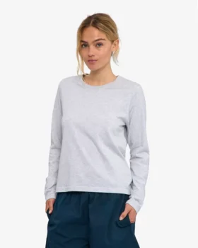 Ekologisk långärmad T-shirt för dam – Snow Melange