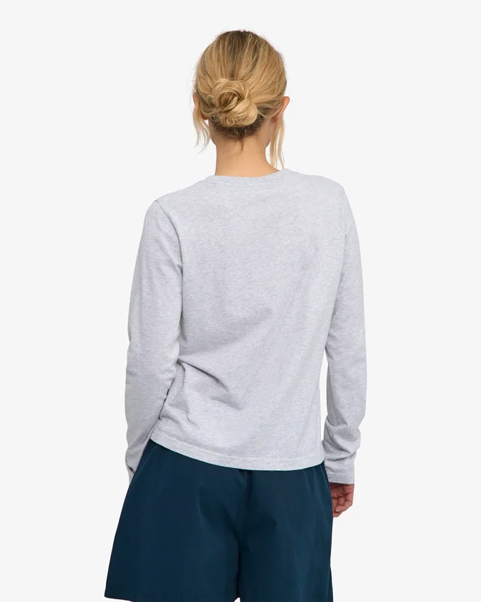 Ekologisk långärmad T-shirt för dam – Snow Melange