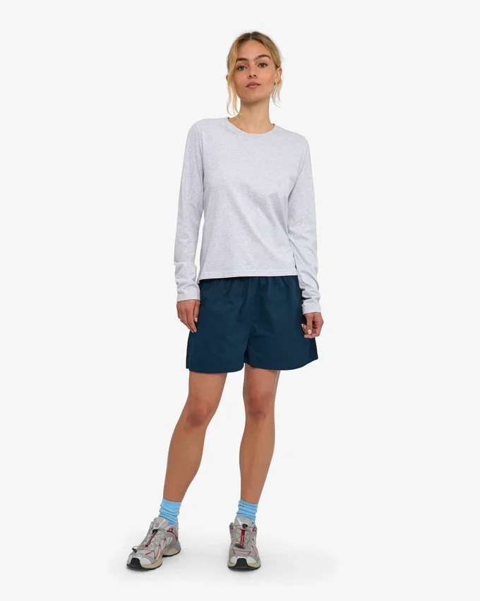 Ekologisk långärmad T-shirt för dam – Snow Melange