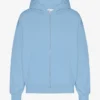 Ekologisk oversized-hoodie med dragkedja – havsblå