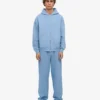 Ekologisk oversized-hoodie med dragkedja – havsblå