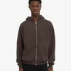 Ekologisk oversized-hoodie med dragkedja – kaffebrun
