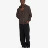 Ekologisk oversized-hoodie med dragkedja – kaffebrun
