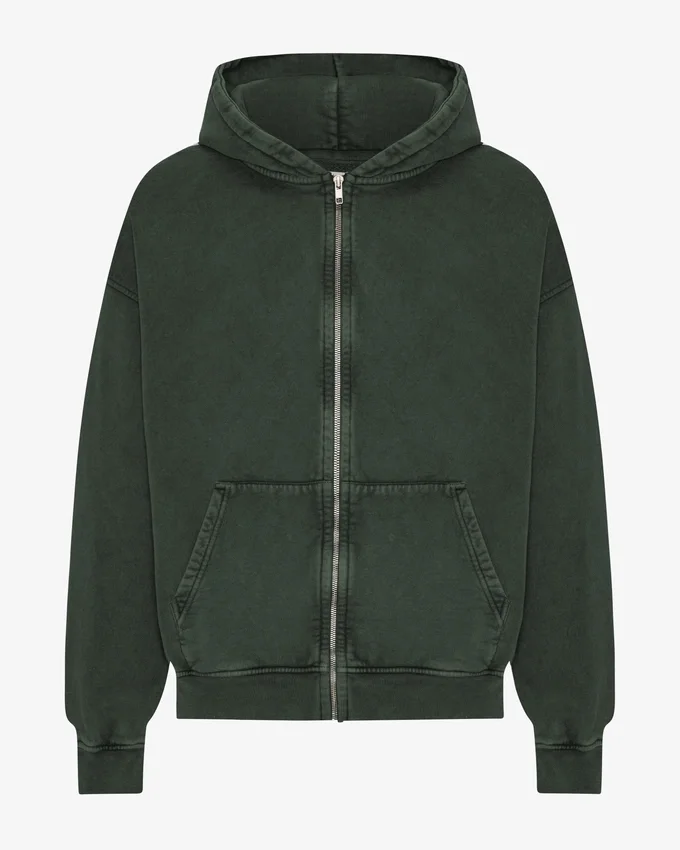 Ekologisk oversized-hoodie med dragkedja – Midnight Forest
