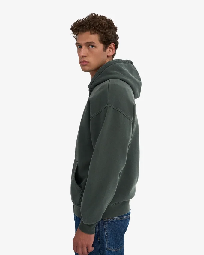 Ekologisk oversized-hoodie med dragkedja – Midnight Forest