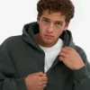 Ekologisk oversized-hoodie med dragkedja – Midnight Forest