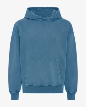 Ekologisk oversized-huva – blekt indigo
