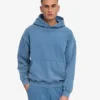 Ekologisk oversized-huva – blekt indigo