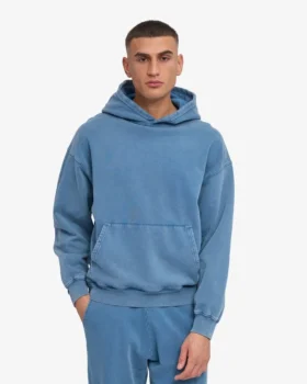 Ekologisk oversized-huva – blekt indigo