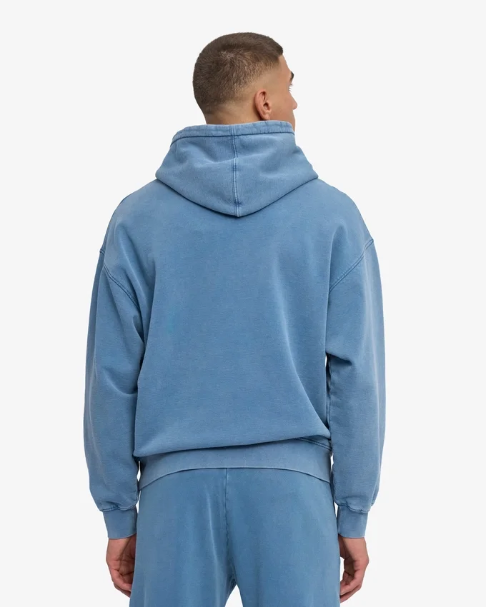 Ekologisk oversized-huva – blekt indigo