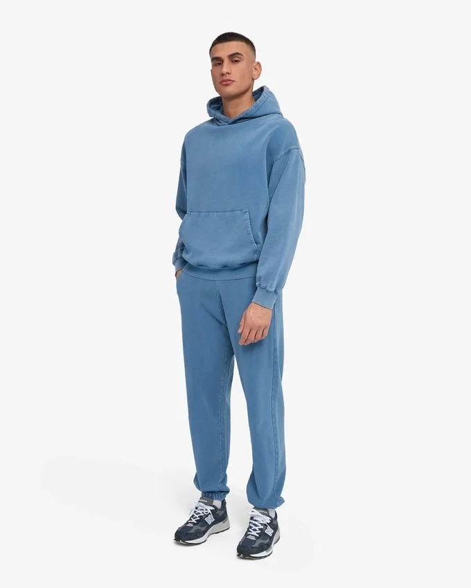 Ekologisk oversized-huva – blekt indigo
