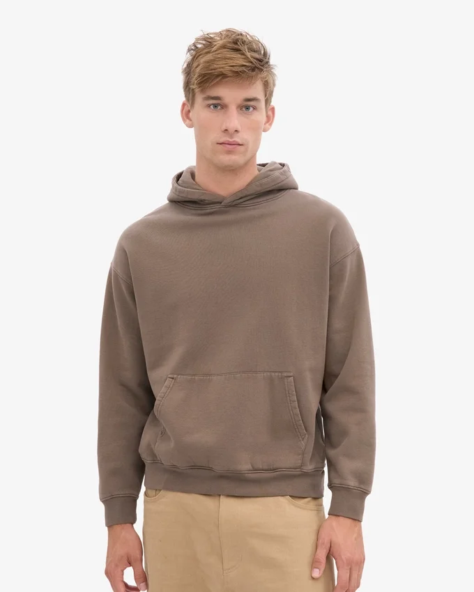 Ekologisk oversized-huva – cederbrun