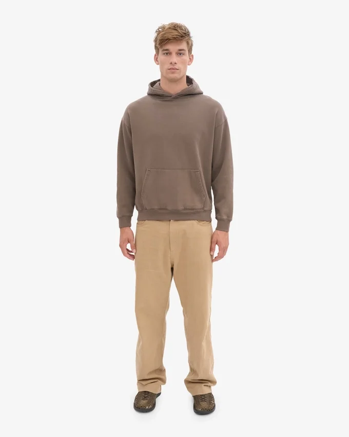 Ekologisk oversized-huva – cederbrun