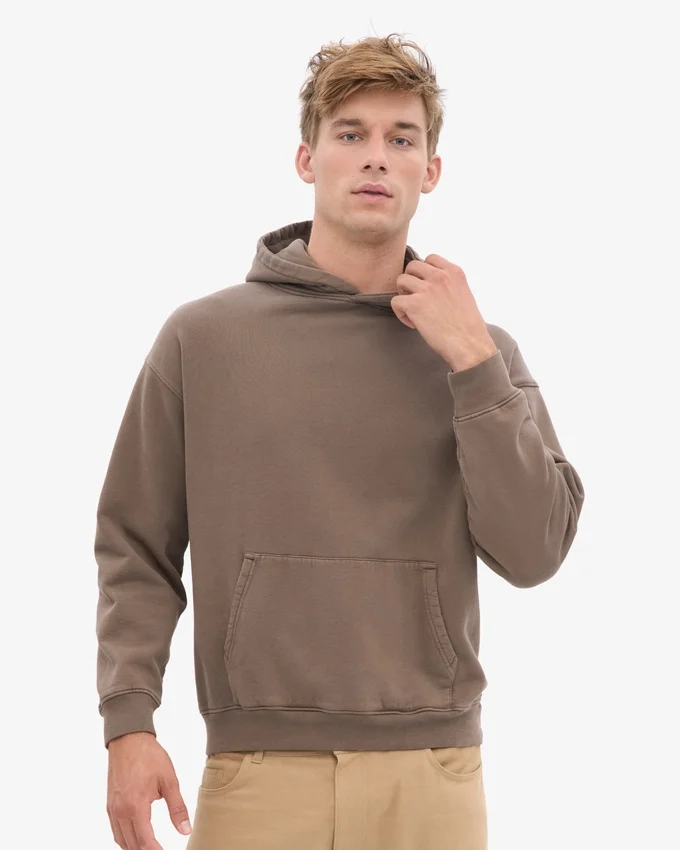Ekologisk oversized-huva – cederbrun
