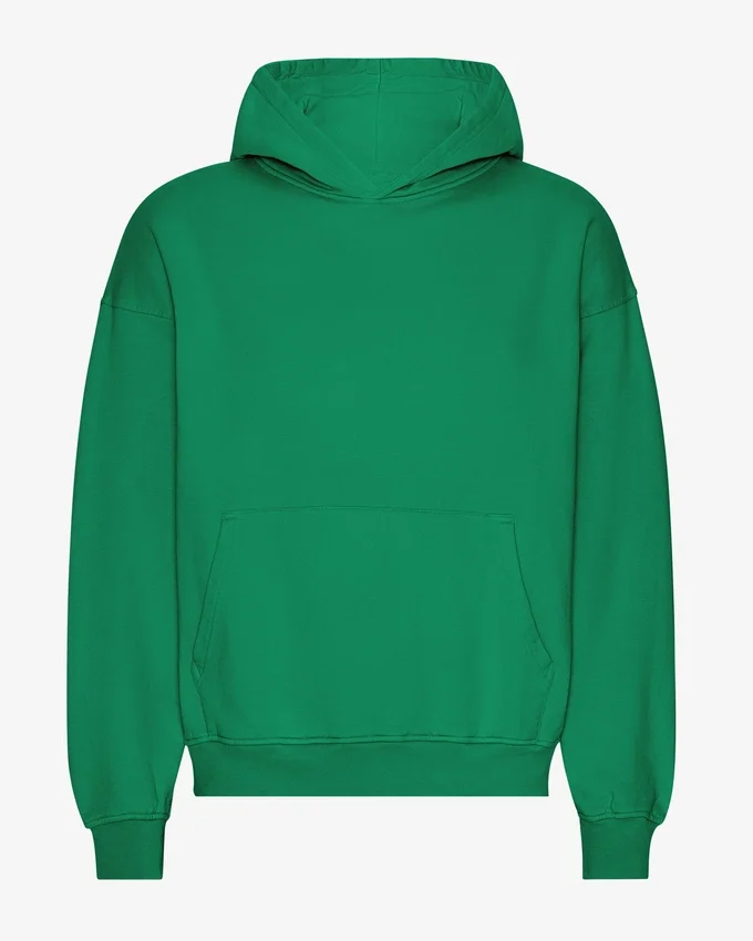 Ekologisk oversized-huva – kellygrön